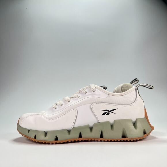 Reebok Womens Zig Dynamica White Green Athletic Running Shoes Women's Size 8 - Picture 4 of 11